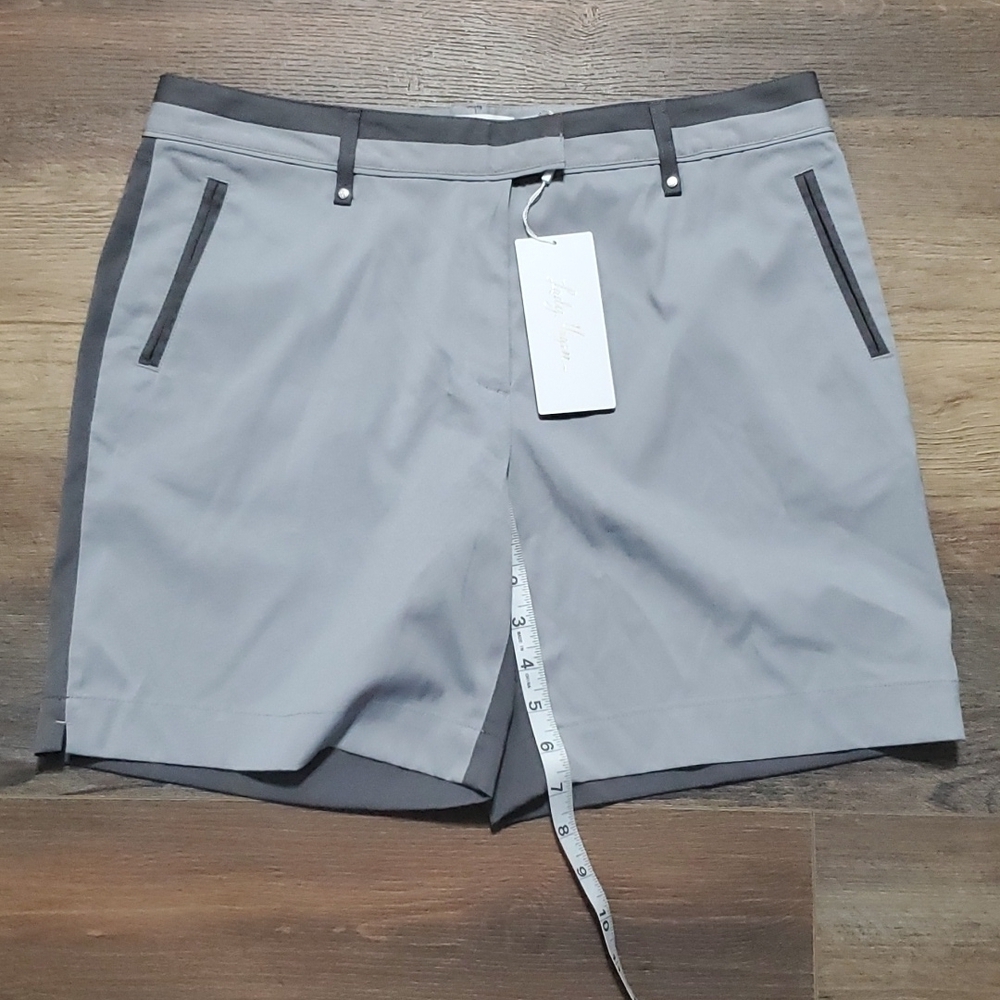 Lady Hagen impressionist grey two tone color block shorts NWT